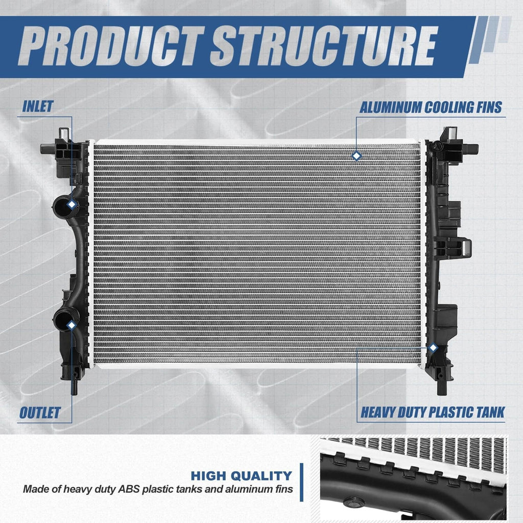 Aluminum Radiator w/ Oil Cooler for Jeep Compass (2017–2021) 2.4L