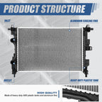 Aluminum Radiator w/ Oil Cooler for Jeep Compass (2017–2021) 2.4L