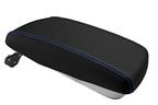 Leather Console Lid Armrest Cover for Hyundai Genesis Sedan (2009–2014) Blue Stitch
