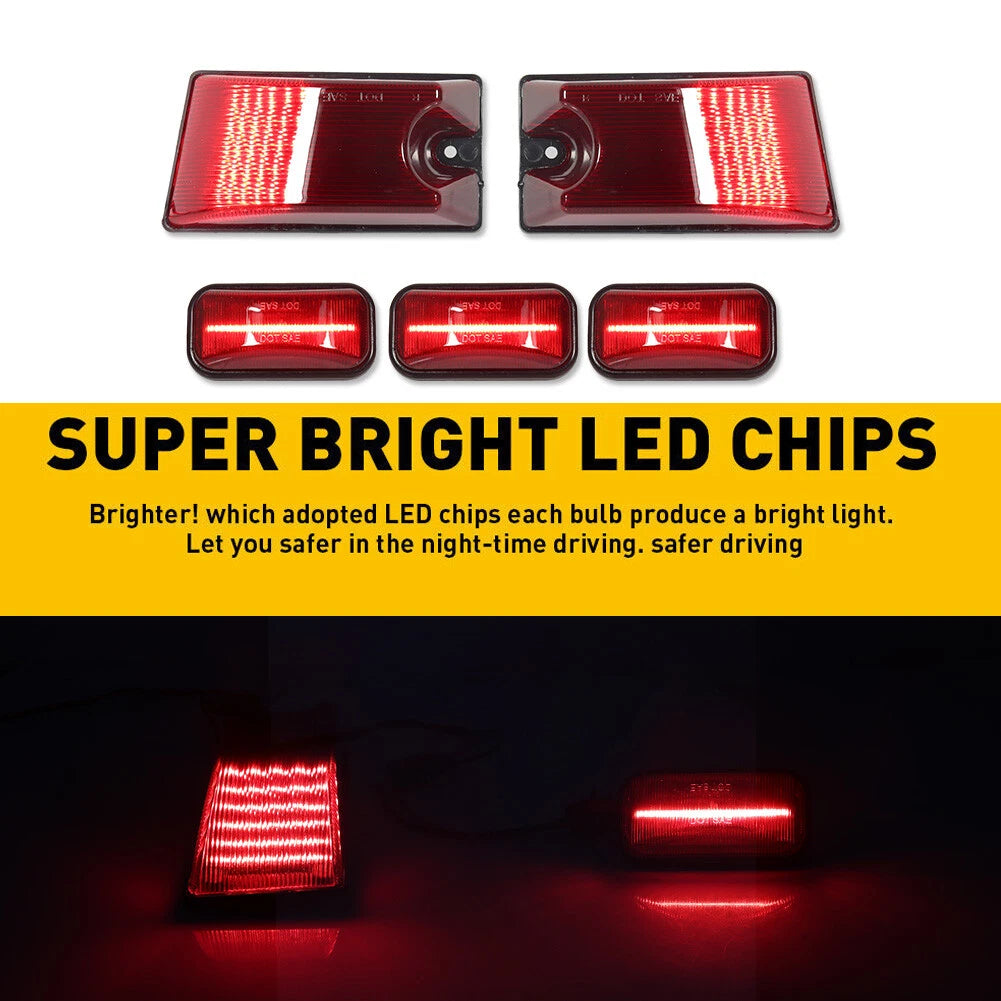 5X Red LED Roof Marker Lights for Hummer H2 SUT