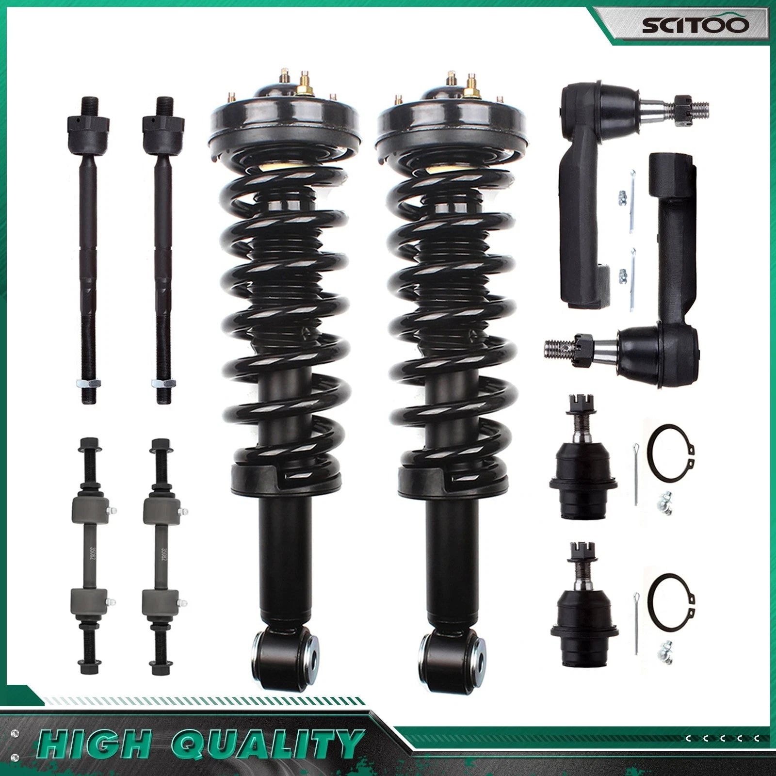 Front Struts Assembly Sway Bar Tie Rod Kit for Ford F-150 (2009–2013)