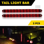 2X 15" Red LED Truck Trailer Strip Brake Lights Rear Turn Tail Light Bar