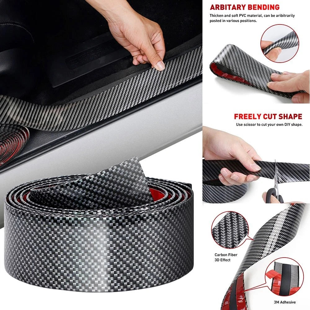 2M Carbon Fiber Anti Scratch Scuff Protector Cover Strip for Universal