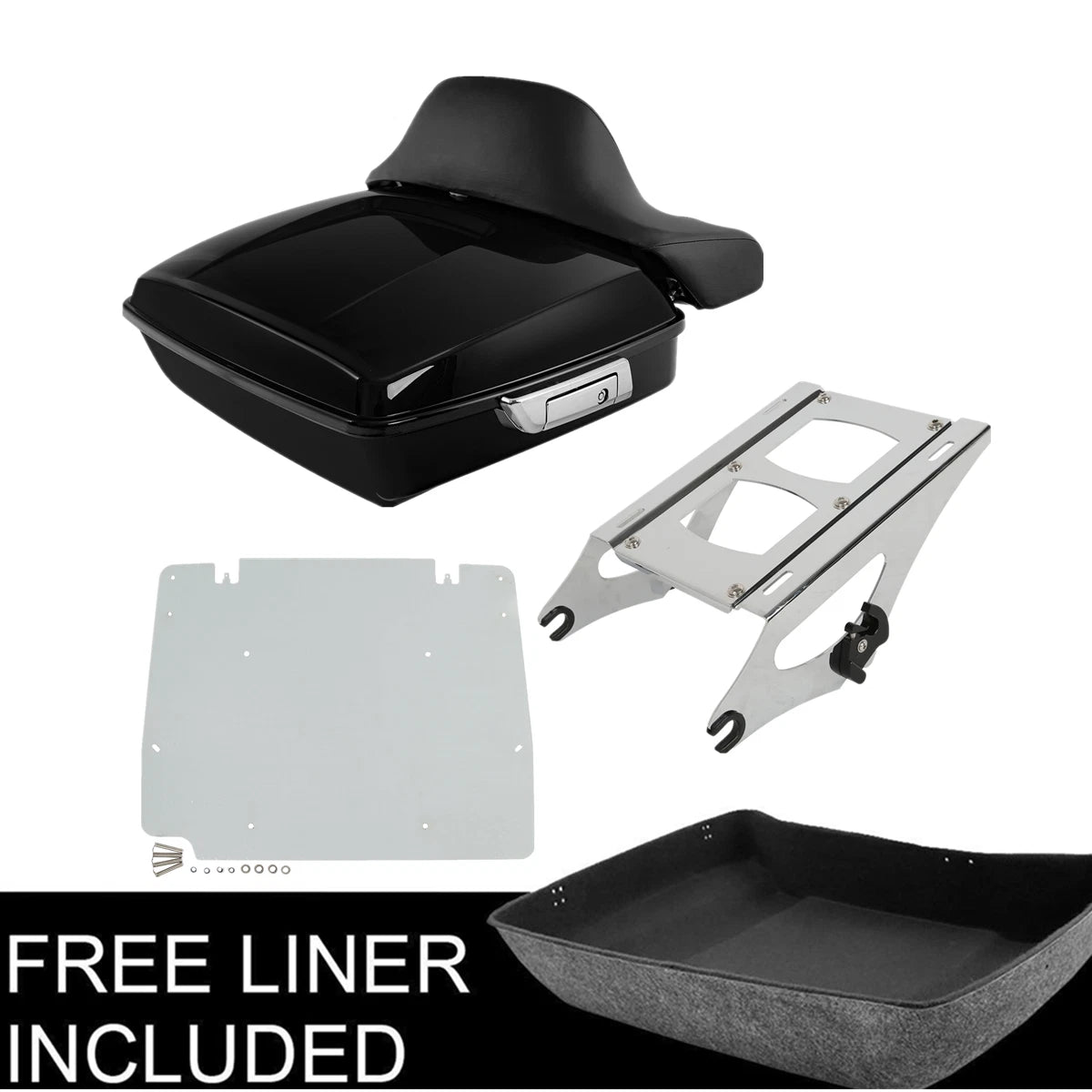 Chopped Trunk Pad Mount Rack & Base Plate for Harley Street Glide (2014–Up)