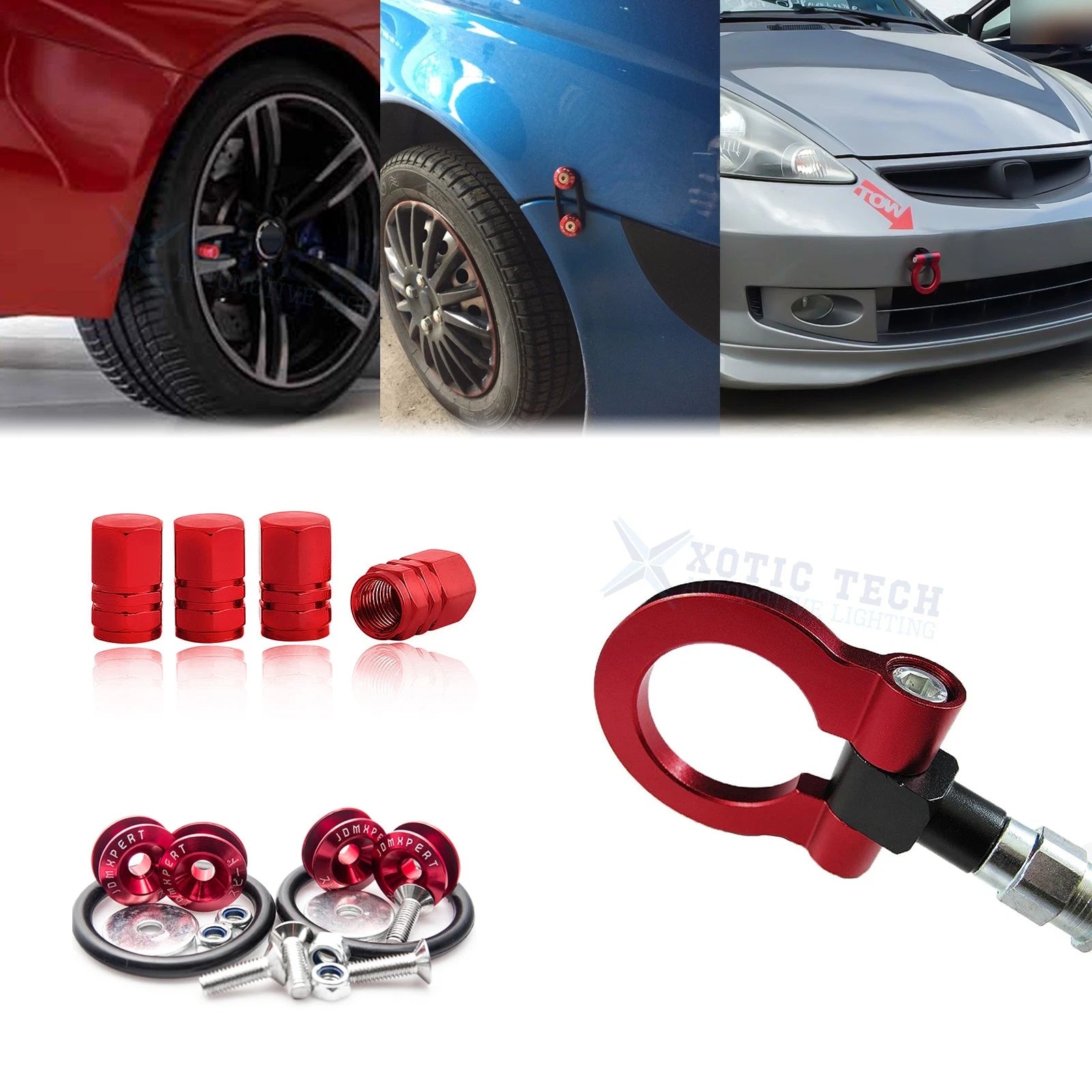 Towing Hook, Tire Valve Stem & Trunk Release Fasteners for Honda Fit (2015–2018)