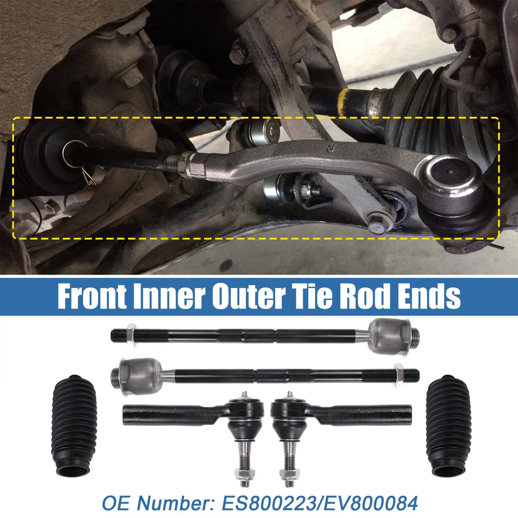 6pcs Front Inner Outer Tie Rod End Links for Cadillac Escalade (2002–2023) No. ES800223