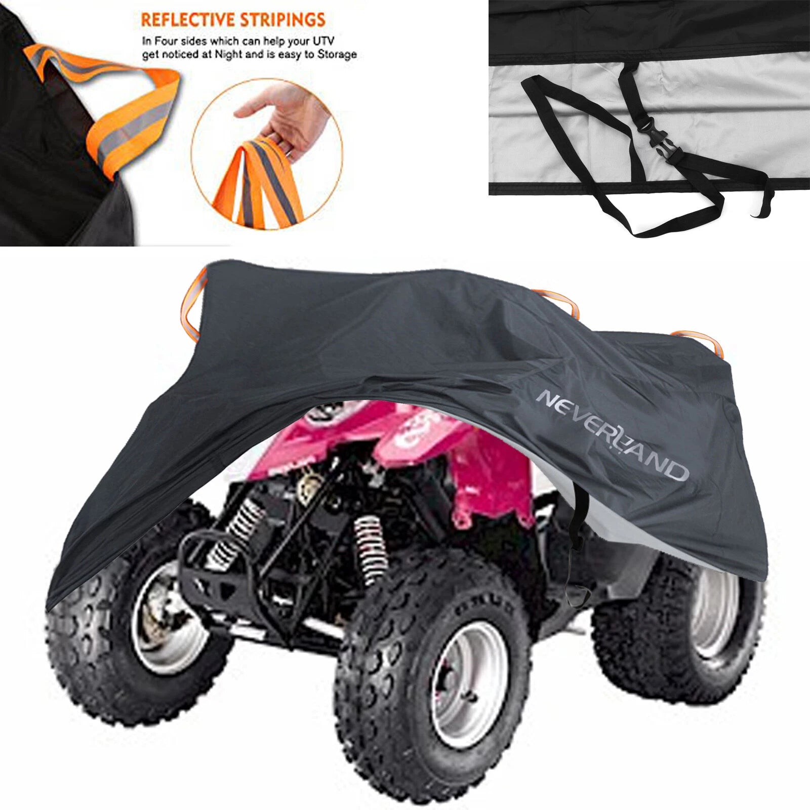 Rain Waterproof Cover for 190T Black Quad Bike ATV ATC (Heavy Duty)