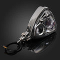 Chrome Motorcycle Triangle Headlight Lamp for Harley Honda Suzuki (Fitment)