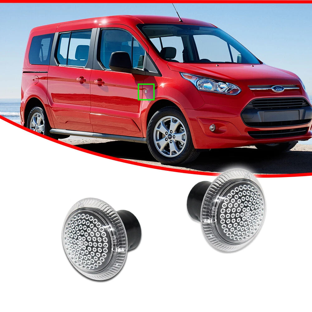 2X Clear Side Fender Marker Lights for Ford Transit Connect (2010–2021)