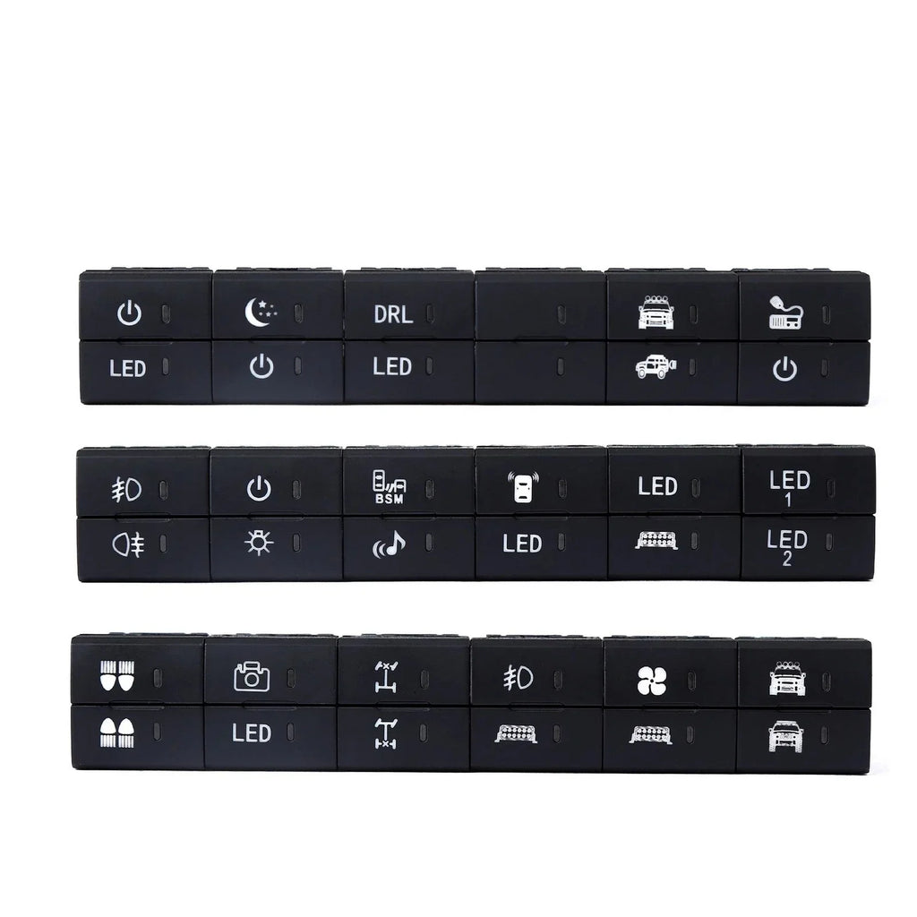 LED Dual Dashboard Control Square Switch Button Harness for Toyota