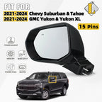Power Fold Side Mirror for Chevy Suburban Tahoe GMC Yukon (2021–2024) 15 Pins