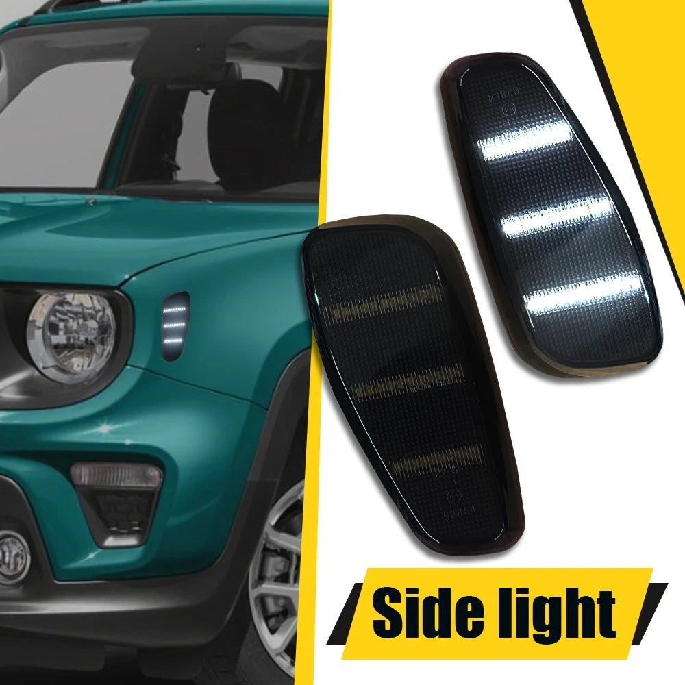 Smoked Lens Front Bumper Side Marker Light for Jeep Renegade (2015–2023)