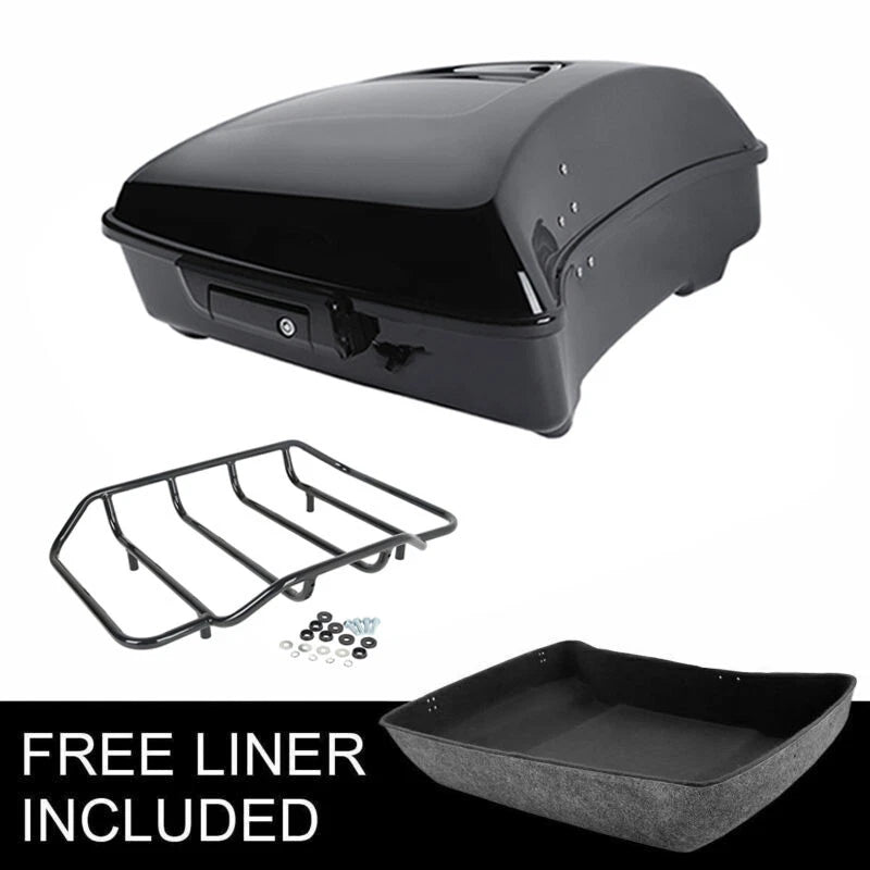 Black Chopped Trunk Backrest Pad for Harley Touring Road King Glide (2014–2026)