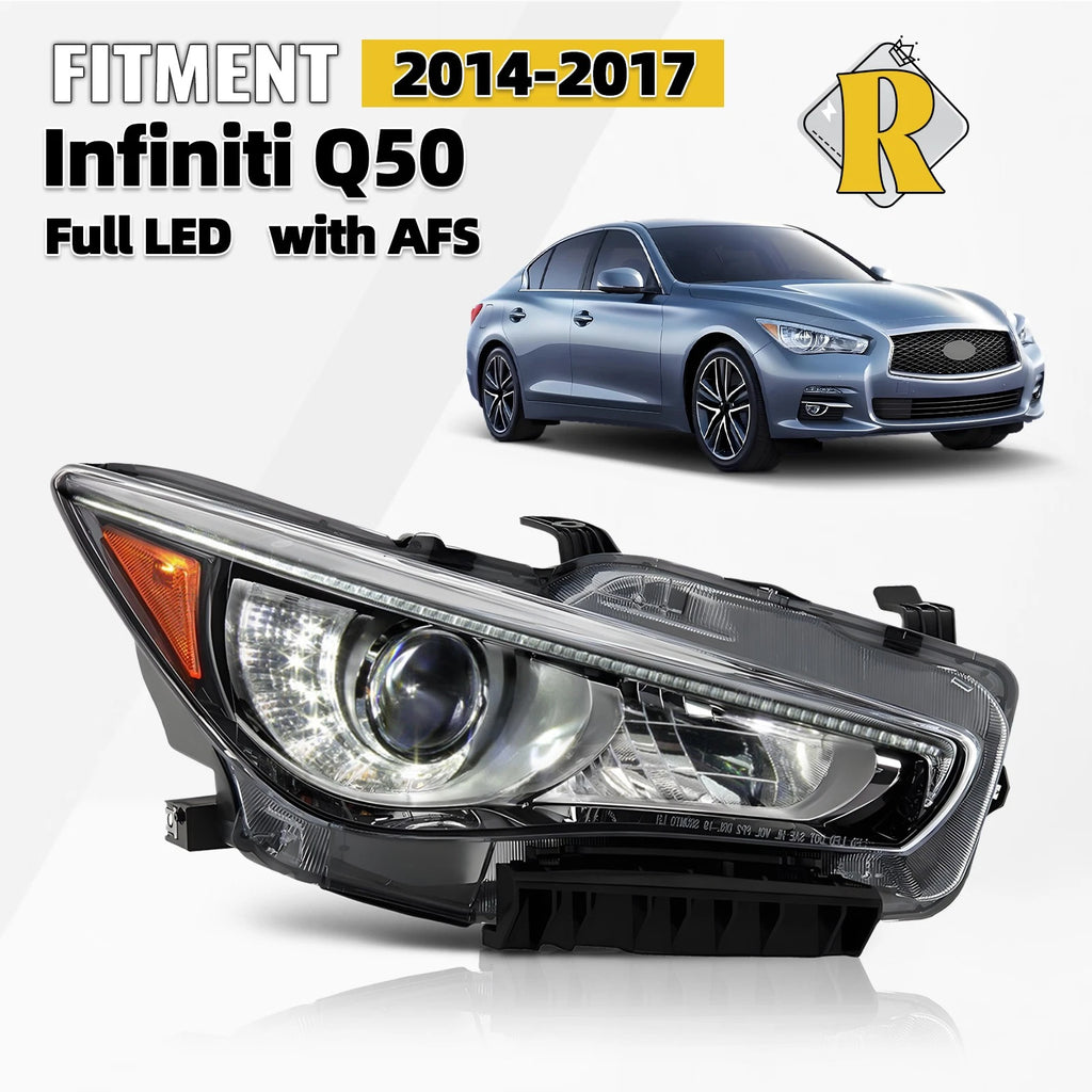Full LED Headlight for Infiniti Q50 (2014–2017) AFS, Passenger Side
