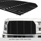 Upper Aluminum Black Wide Rivet Billet Grille Insert for Ford F-150 (2015-2017)