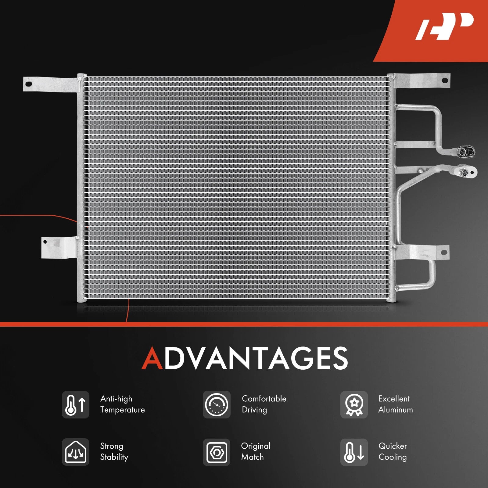 A/C Condenser with Bracket for Lincoln Town Car (1998–2002)