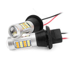 2X T20 7440 42-SMD 2835 50W Dual Color Switchback LED for Vehicles