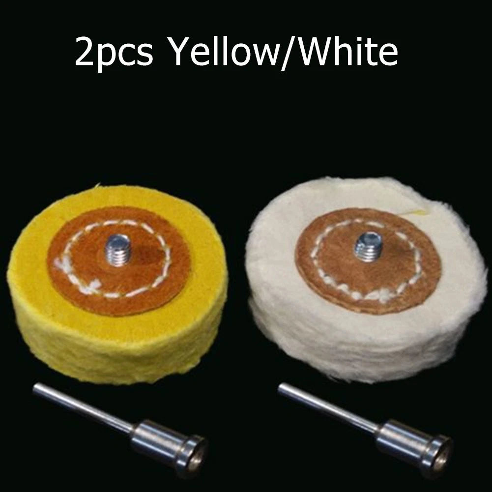 2X Polish Cloth Wheel Brush Head 3mm Shank for Rotary Tools