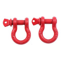 2 Pcs 1/2 Inch Red Bow D Ring Shackles with Screw Pin 2 Ton Capacity