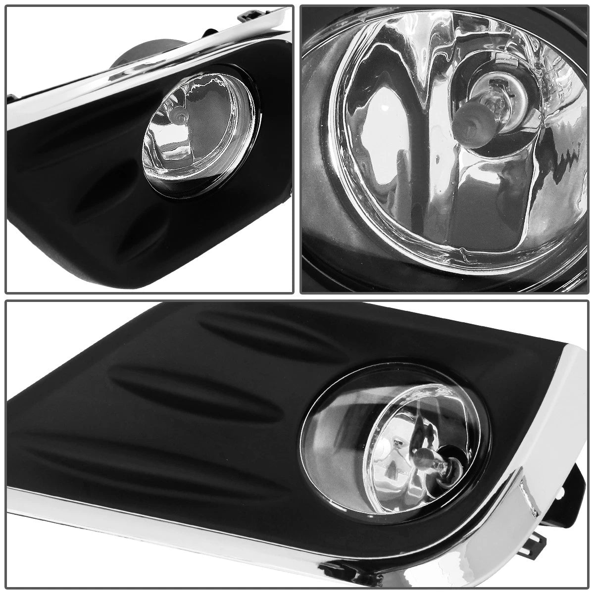 Fog Light Lamp Set for Nissan Altima (2016–2018) - Clear Lens, Chrome Trim, Switch