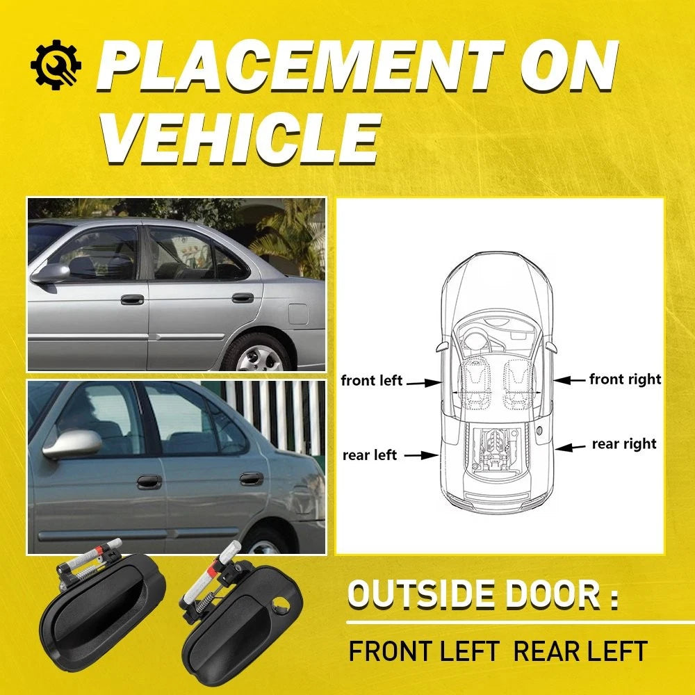 Driver Left Side Exterior Door Handle for Nissan Sentra (2000–2006)
