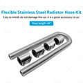 48" Flexible Stainless Steel Radiator Hose Kit for Cars with Chrome Caps