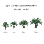 20Pcs Coconut Palm Model Trees for Park Railway Dioramas