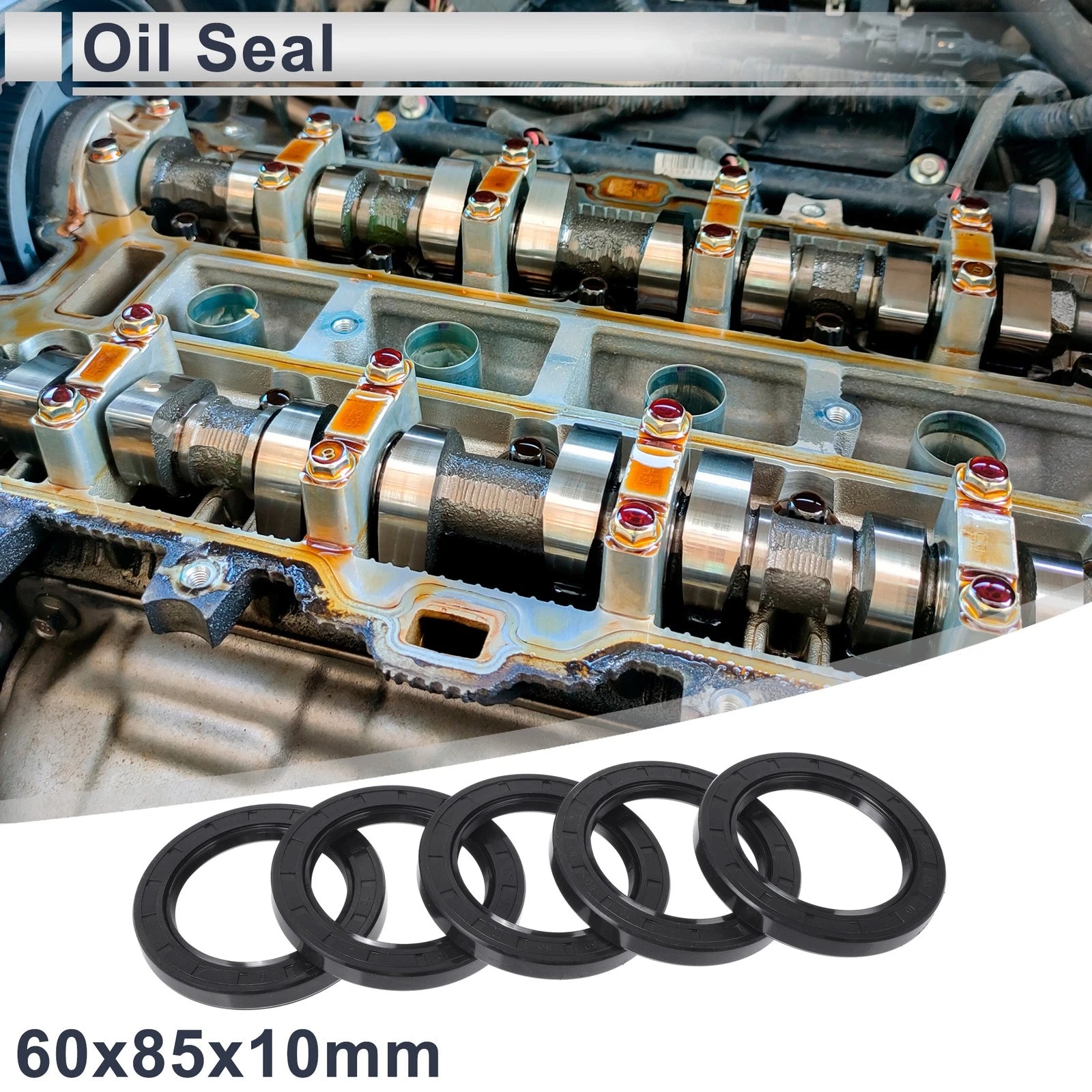Set of 5 Oil Seal Rotary Shaft Seal NBR Rubber 60x85x10mm
