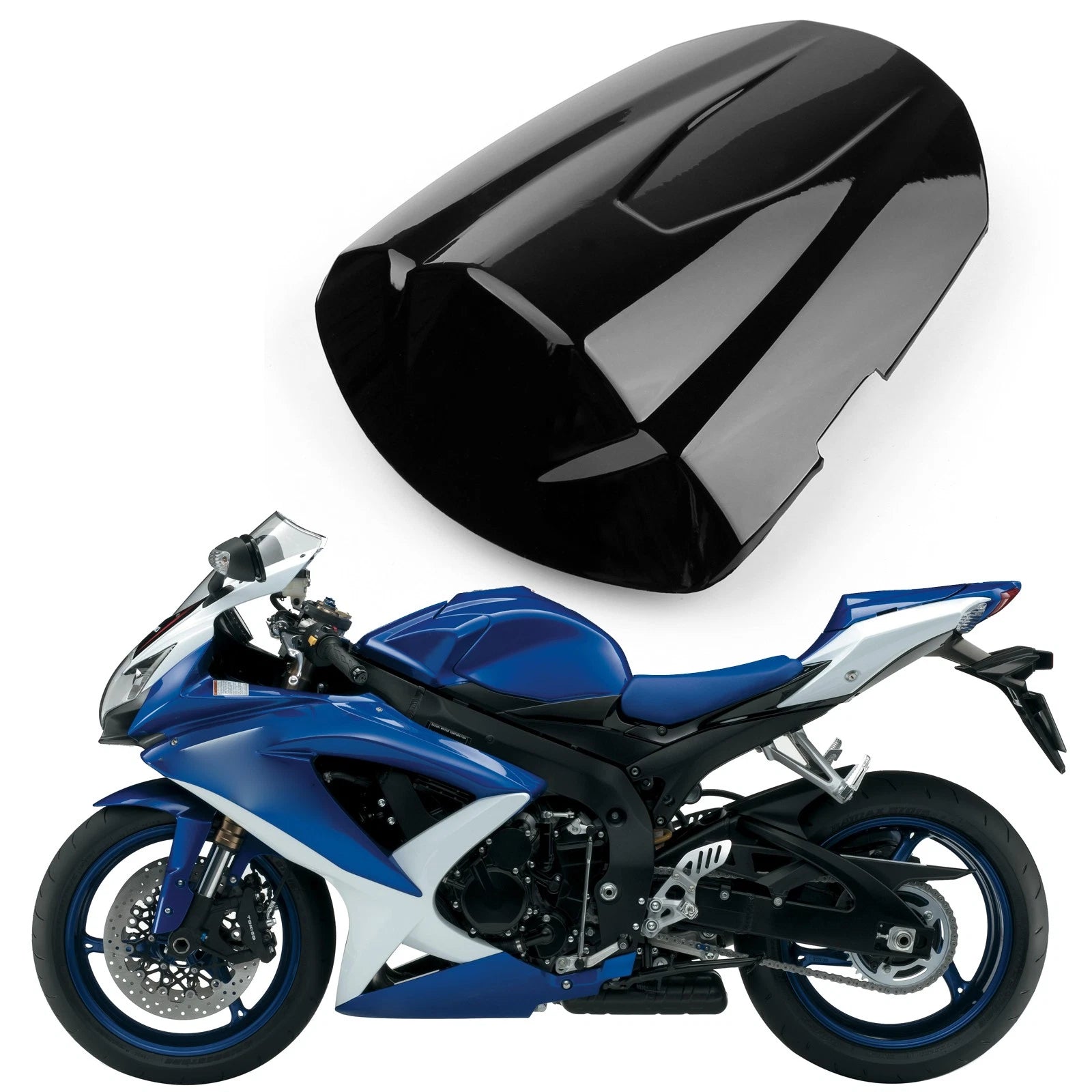 Rear Seat Cover Cowl for Suzuki GSXR600 GSXR750 (2008–2010) K8 Black