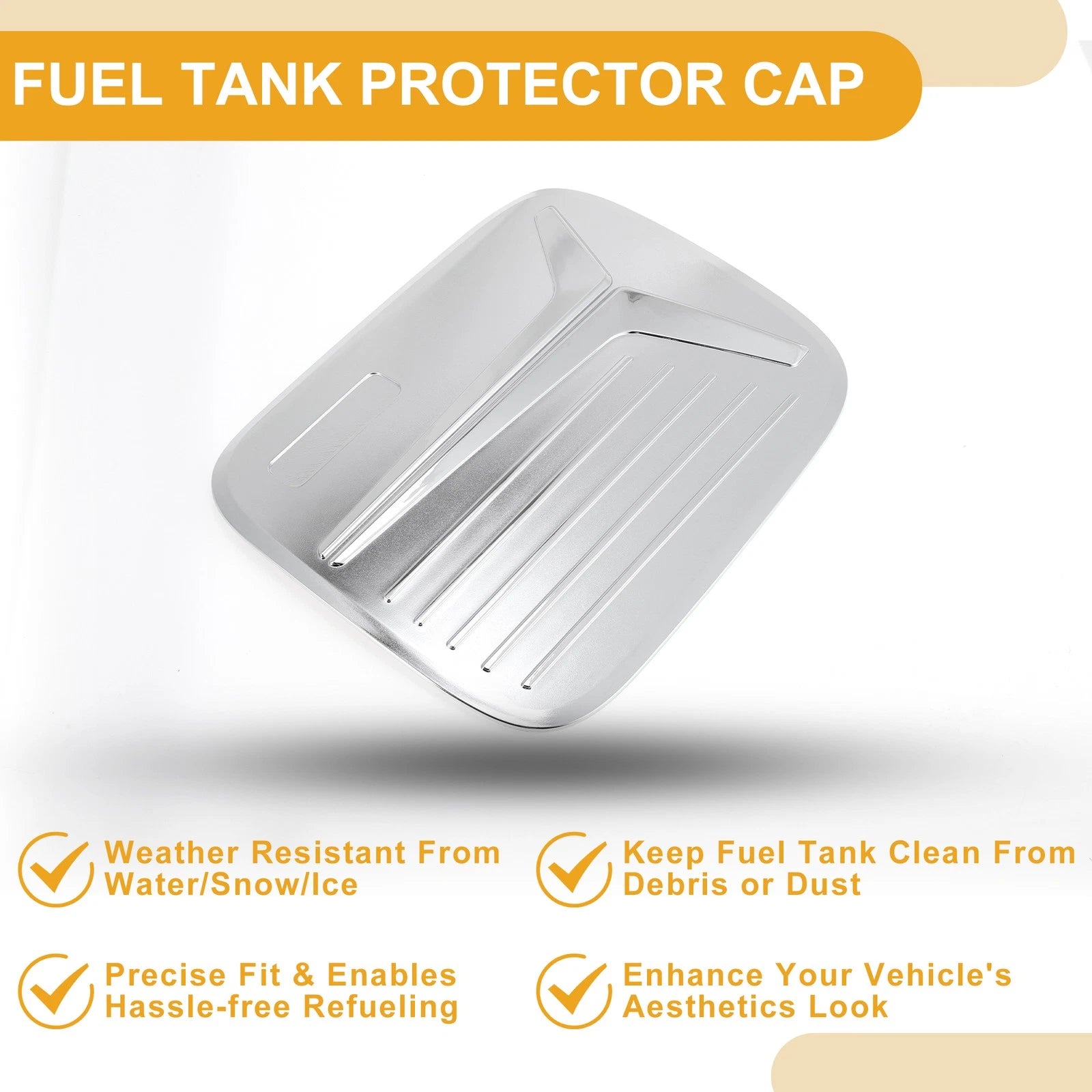 Fuel Tank Door Cap for Mitsubishi Pajero (2020–2025) Chrome Silver Tone