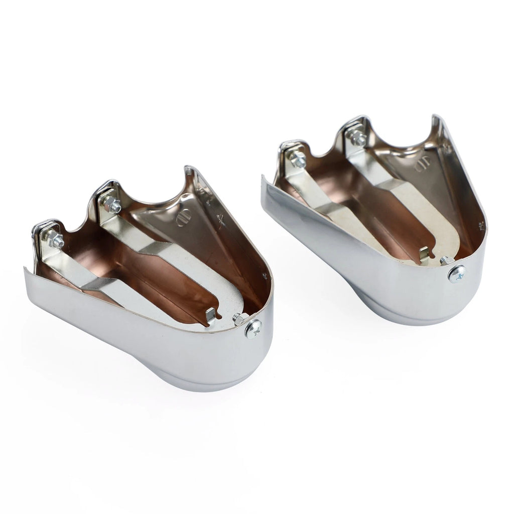 Set of 2 Bar Shield Rear Axle Covers for Harley Softail FLS FLSTN (2008–2020) Chrome T9
