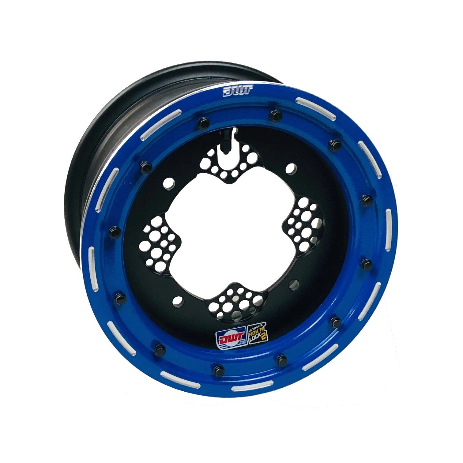 2X DWT ROK'N LOK Front Blue Beadlock Rim Wheel 10" 10x5 4/144 for TRX 450R (2004–2007)