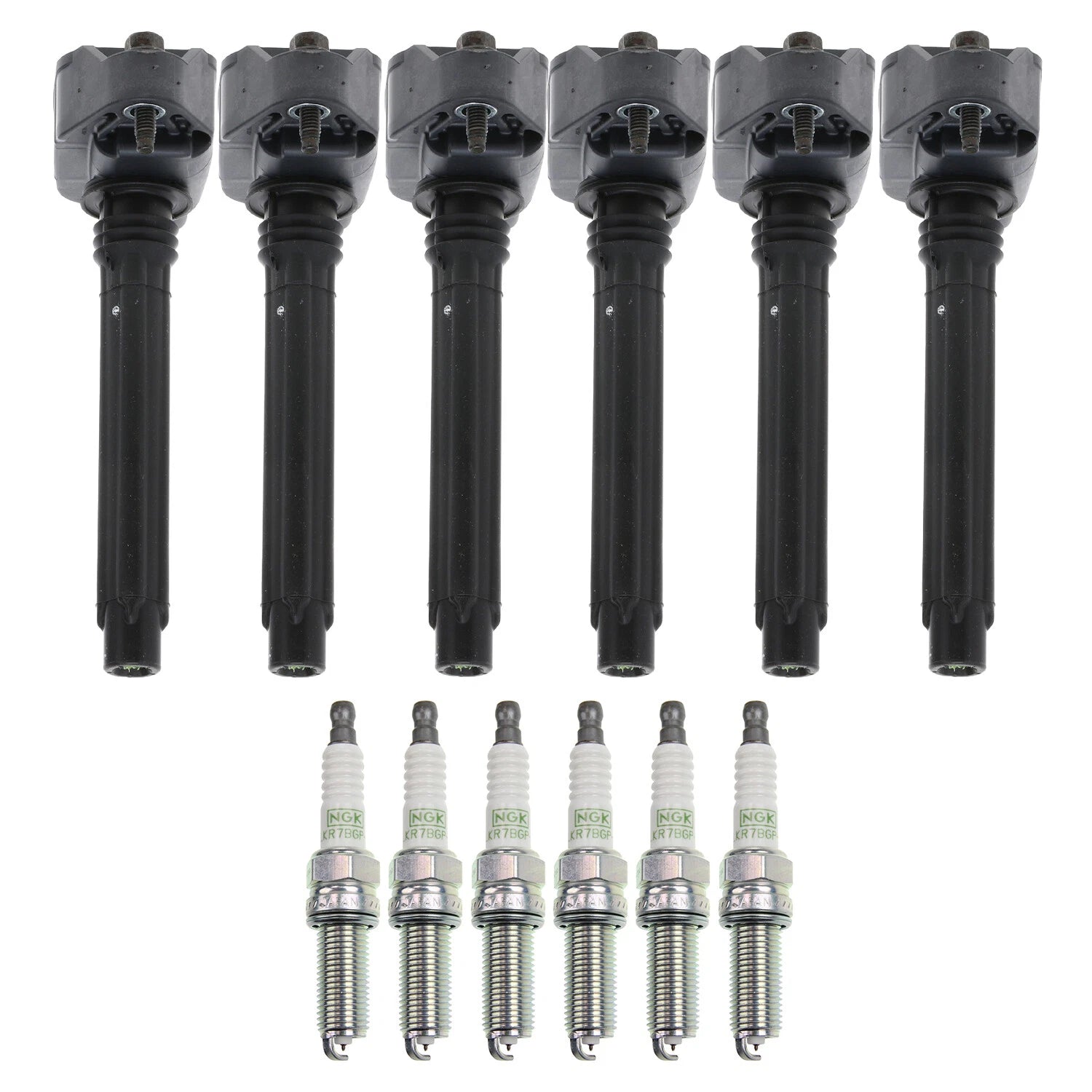 Set of 6 Ignition Coils & NGK G-Power Spark Plugs for Pacifica, Durango (2017–2023)