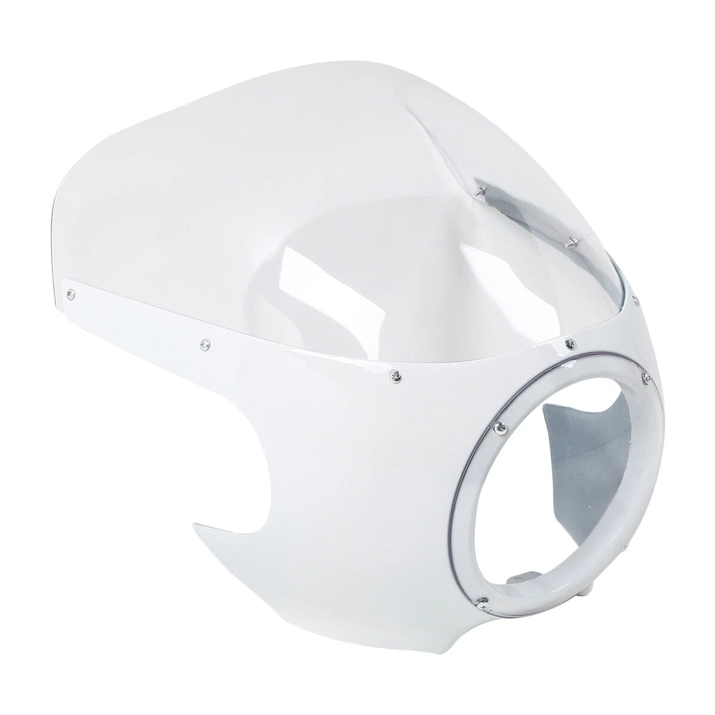 5 3/4" White Cafe Racer Headlight Fairing for Harley Sportster XL
