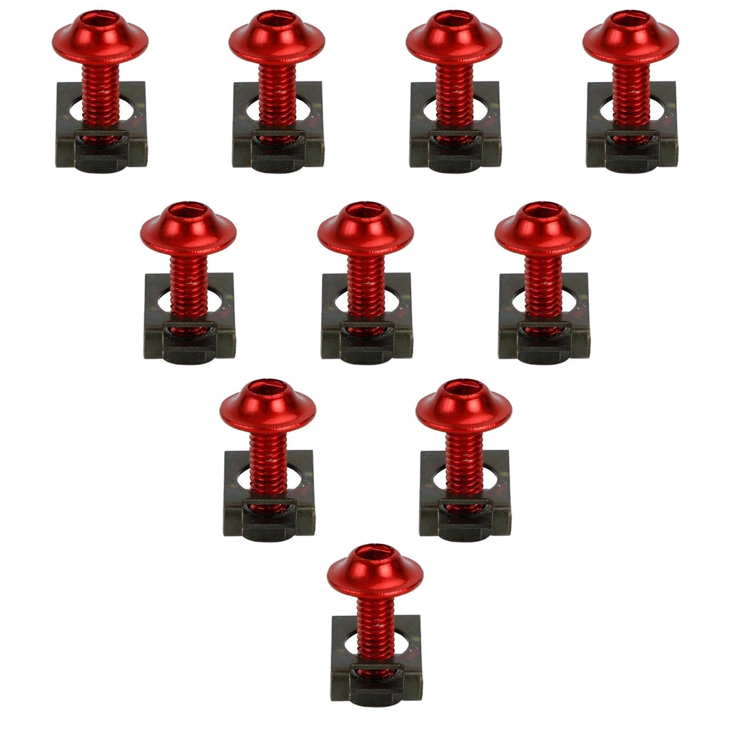 10X Aluminum Fairing Screen M6x20mm Screw Bolts Clips for Motorcycle
