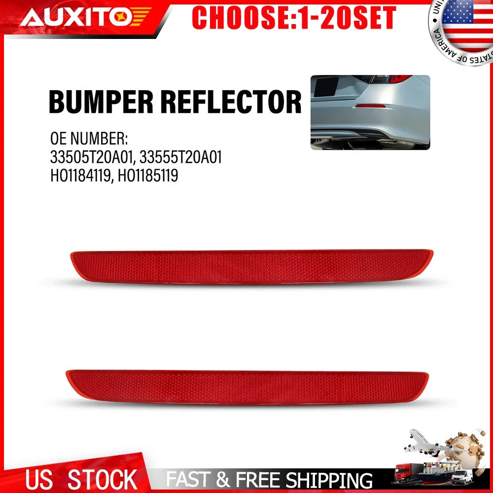Set of 2 Rear Bumper Reflectors for Honda Civic (2022–2023) Red Lens