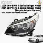 Headlight Halogen W/Bulbs Left for BMW 5-Series E60 E61 (2004–2010)