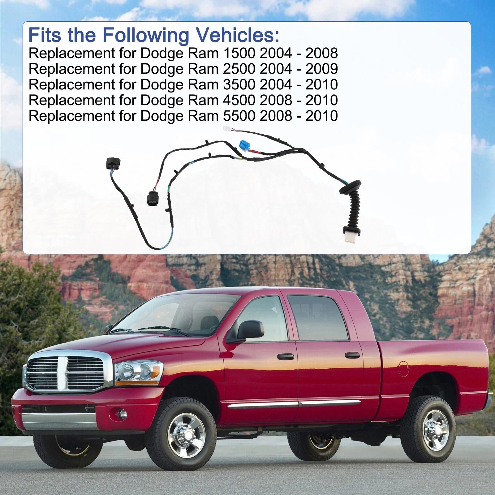 Rear Door Wiring Harness for Dodge Ram 1500/2500/3500 (2004–2010)