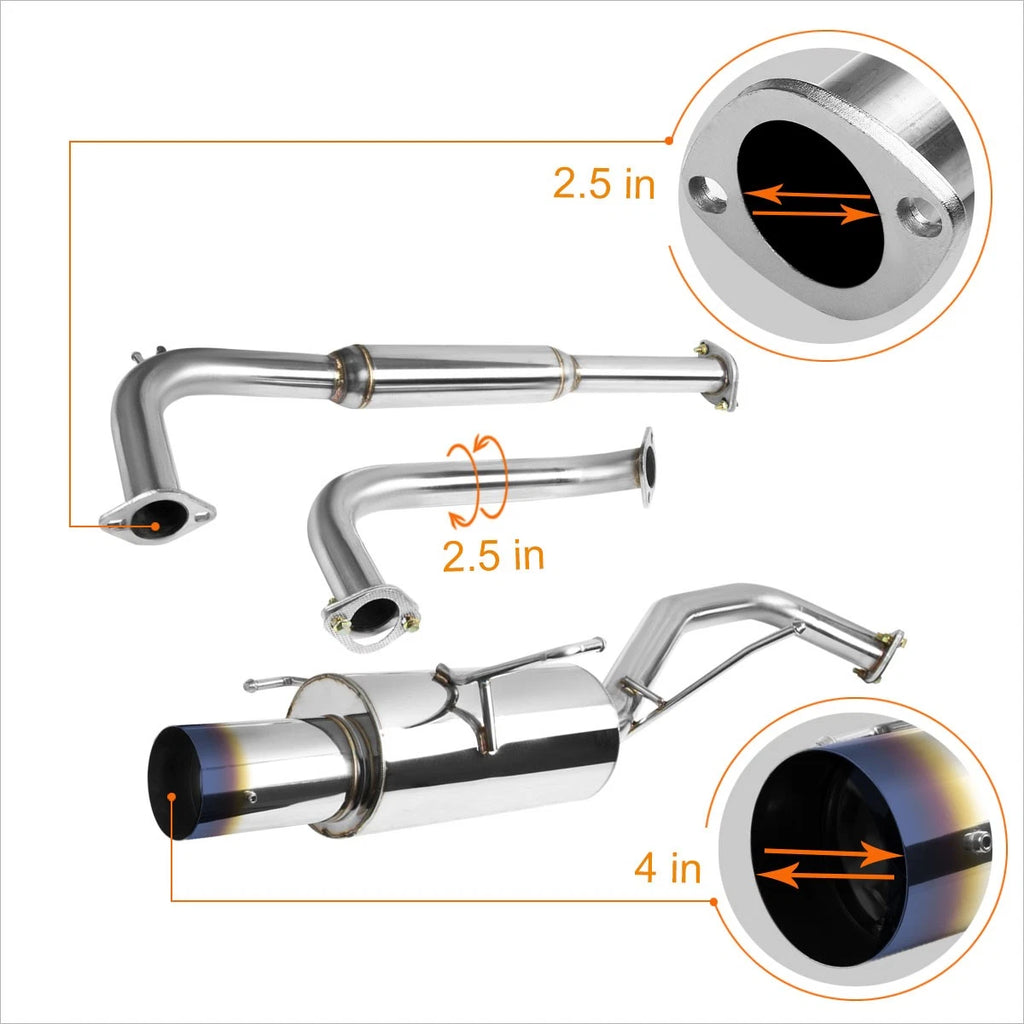 4" Burnt Muffler Tip Catback Exhaust System for Nissan Maxima A33 (2000–2003)
