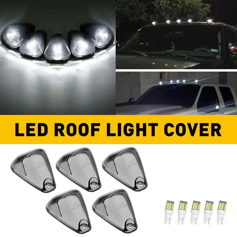 Set of 5 Cab Running Roof Marker Light Covers for Ford E-150 E-250 E-350 E-450