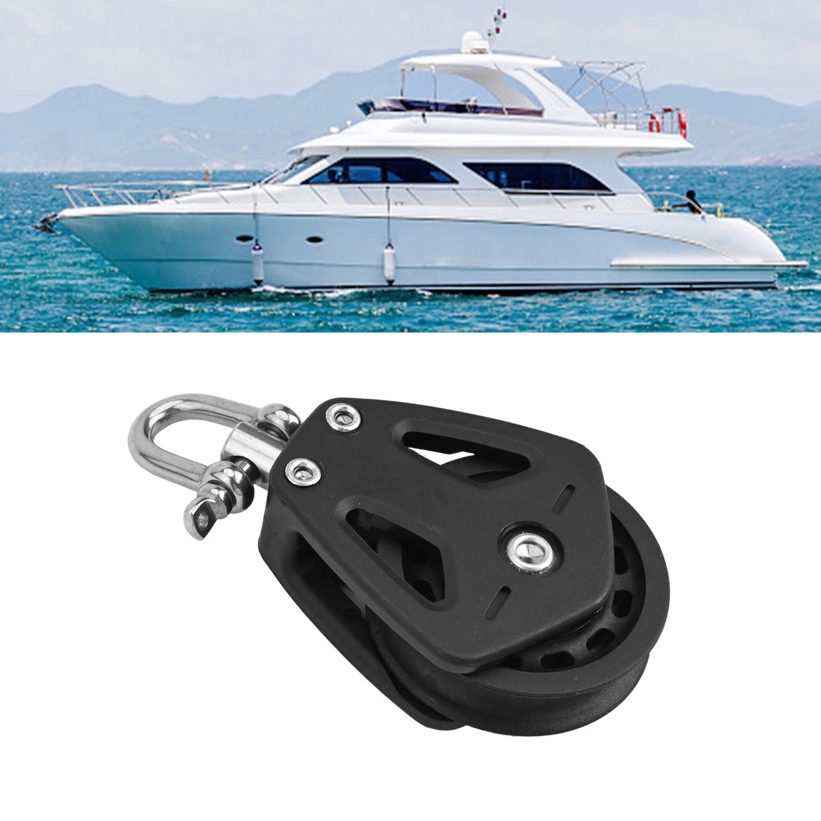 Nylon Heavy Pulley Block 460kg Capacity for Sailboat and Industrial Use