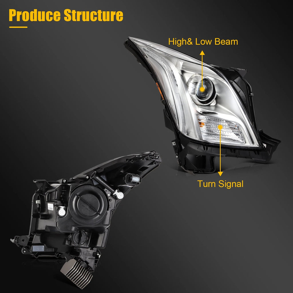 Pair LED Headlights for Cadillac XTS (2013–2017)