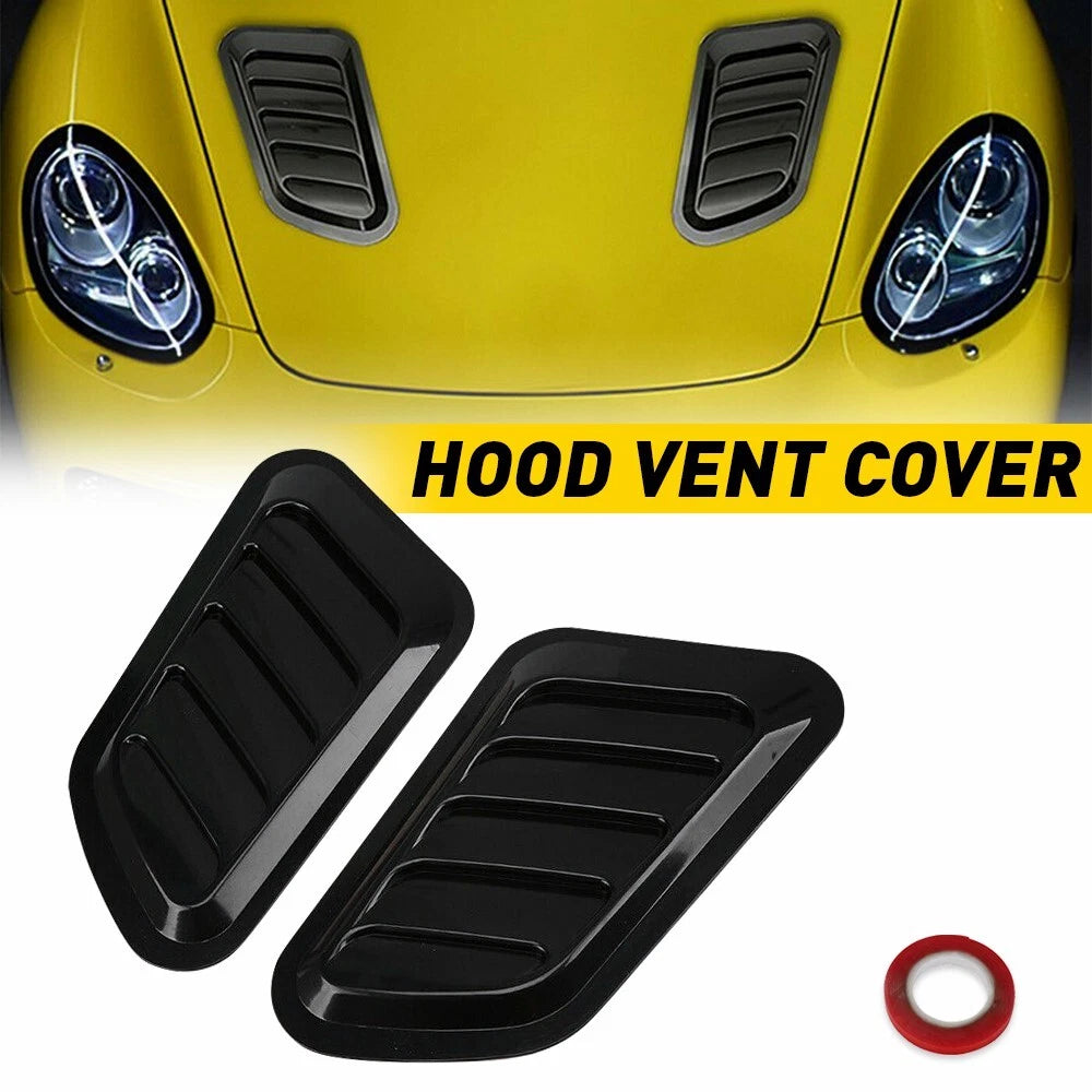 2X Hood Vent Scoop Cover for Universal Applications (Black)
