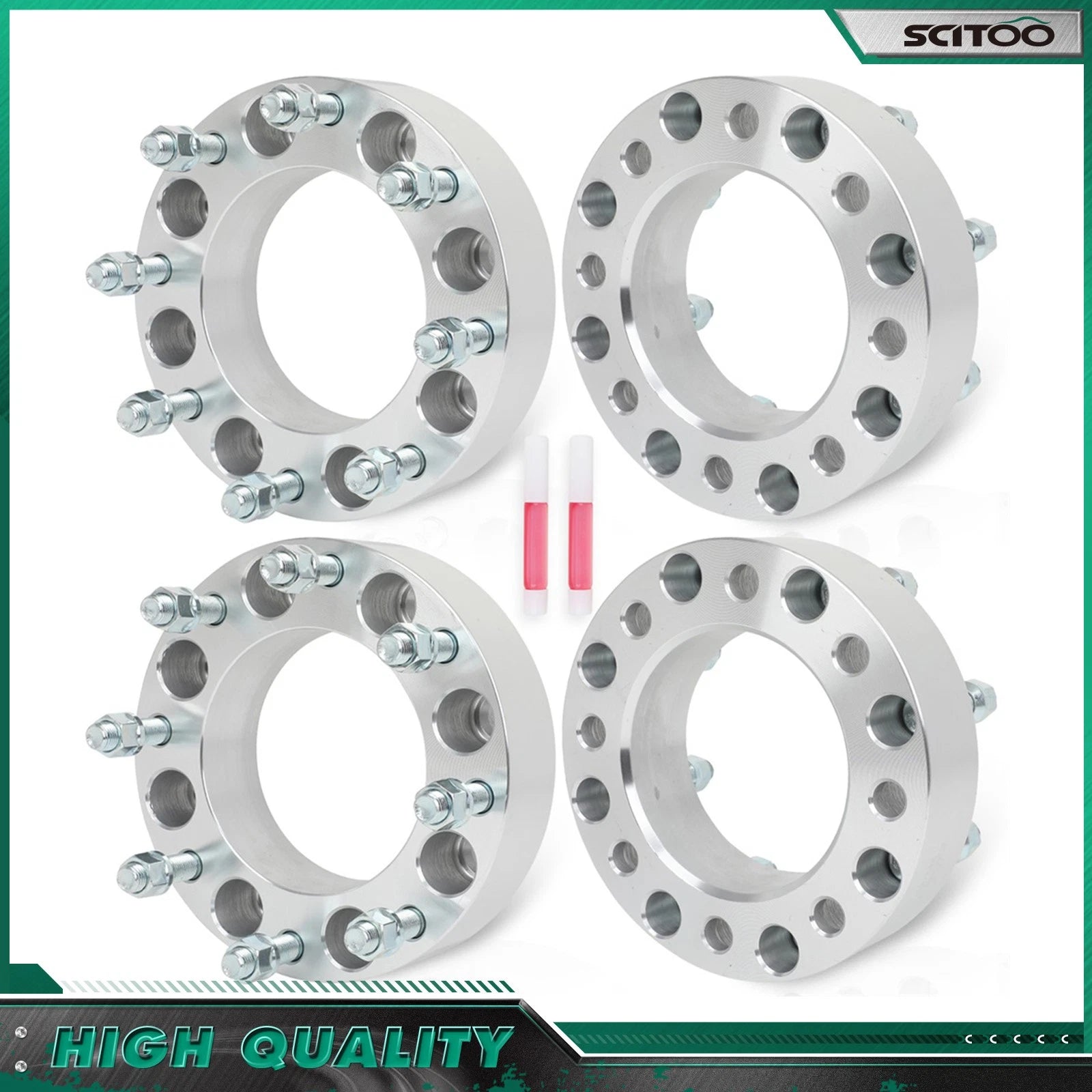 4X 2" Wheel Adapters 8x170 to 8x180 14x1.5 for Ford F250 F350 (2003–2022)