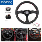 Genuine Leather Steering Wheel with Quick Release & Hub Adapter for Ford Mustang (1984–2004)