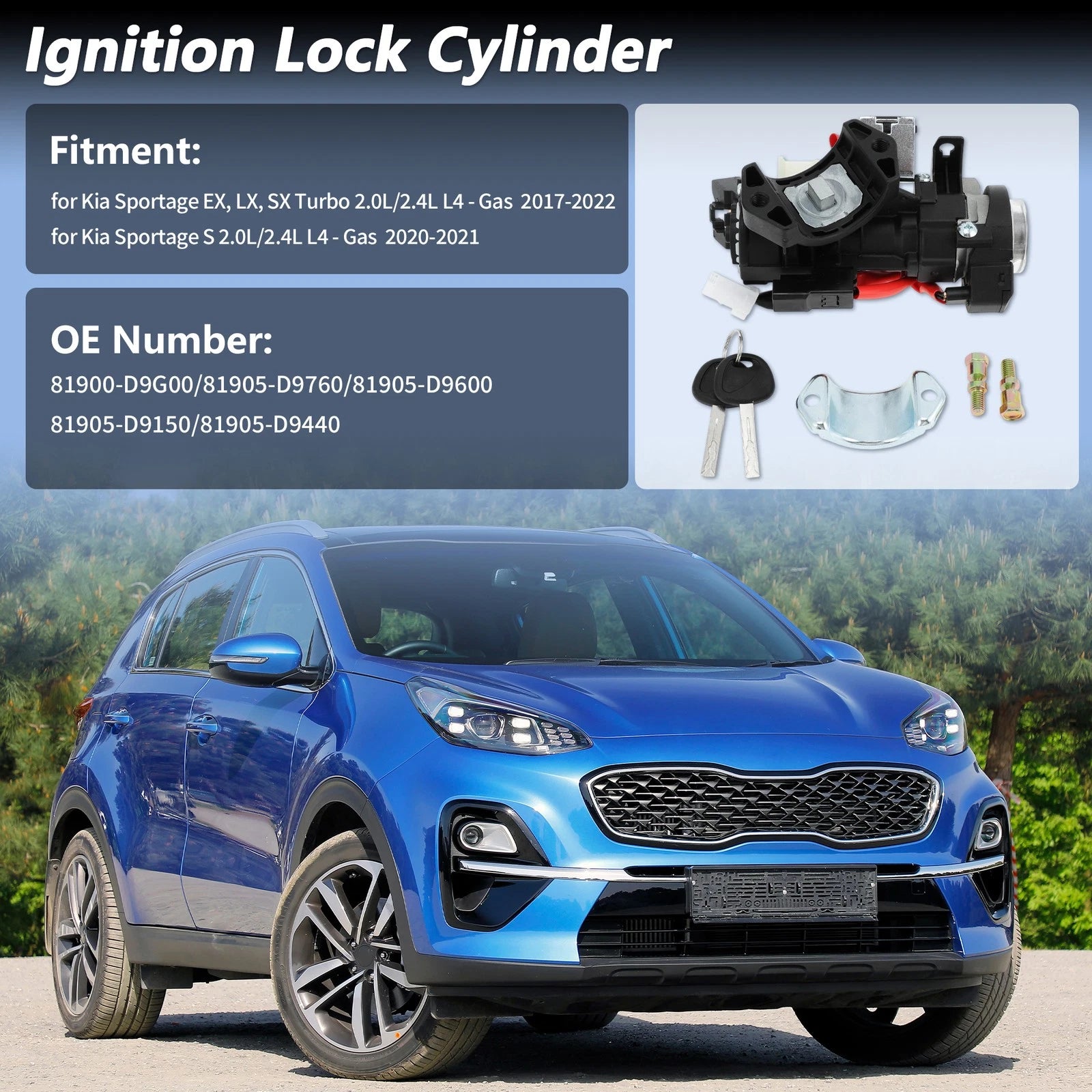 Ignition Lock Cylinder Assembly No.81900-D9G00 for Kia Sportage (2017–2022)