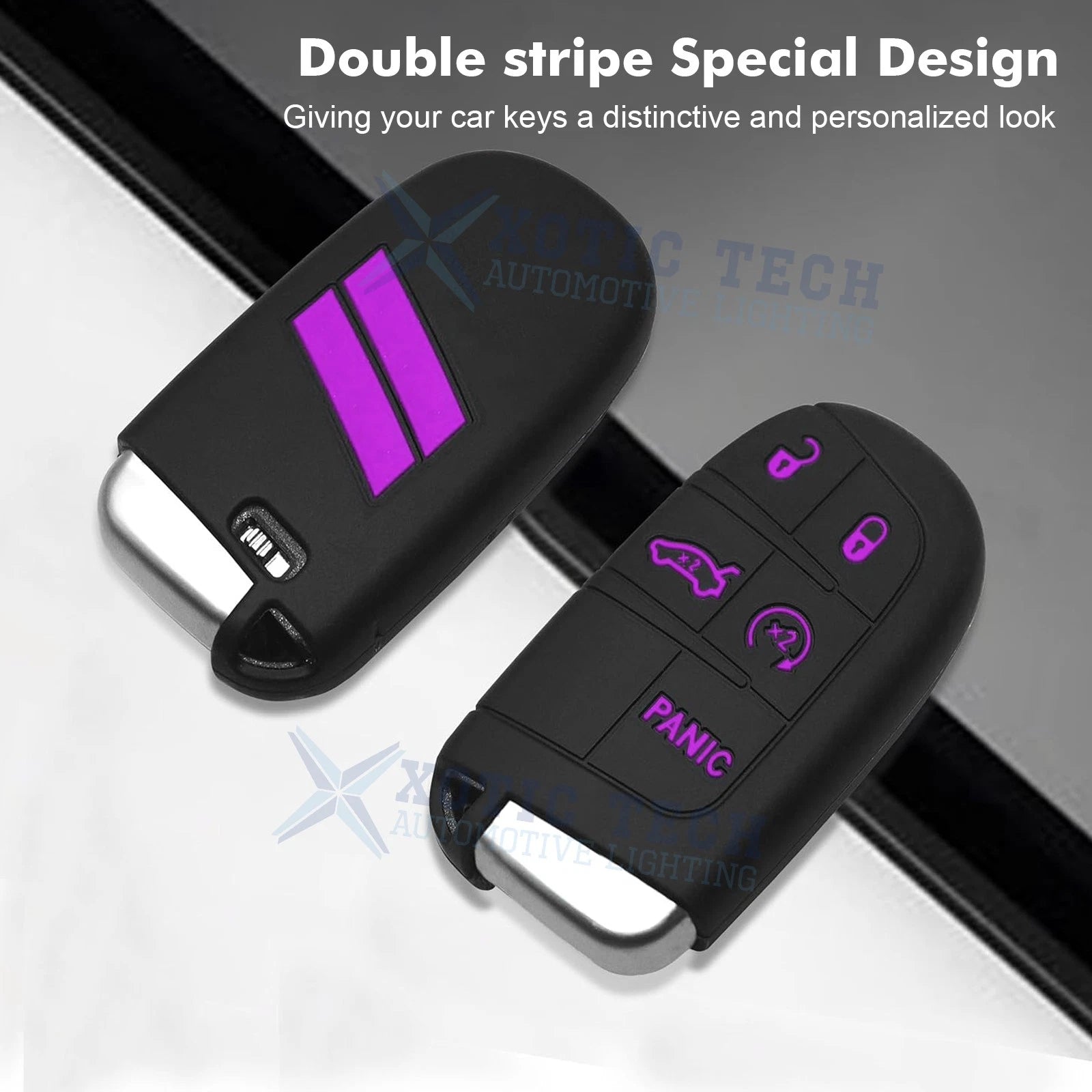 Silicone Remote Key Fob Shell Cover for Jeep Chrysler Dodge (2014-Up)