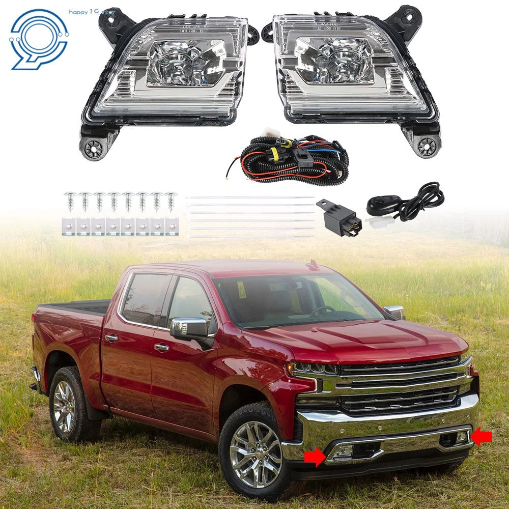 2X LED Fog Lights for Chevy Silverado 1500 (2019–2020)