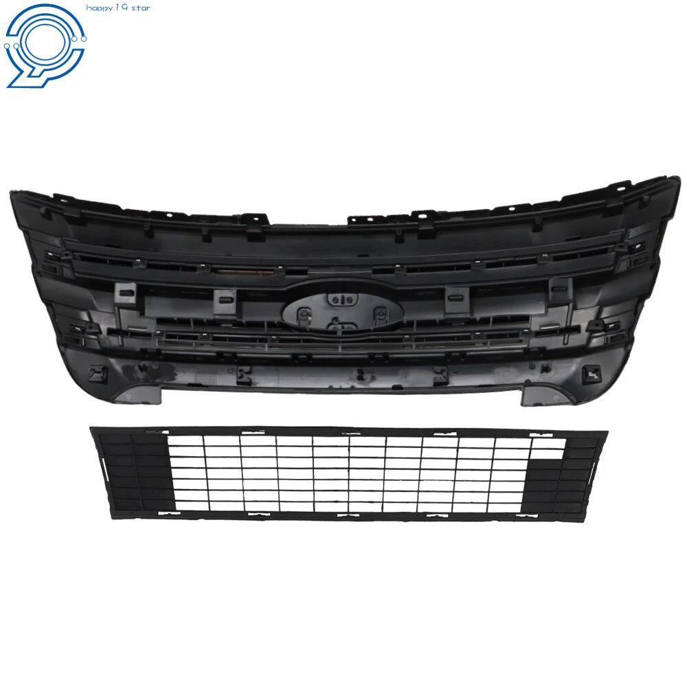 2X Front Bumper Grille Assembly for Ford Explorer (2011-2015)