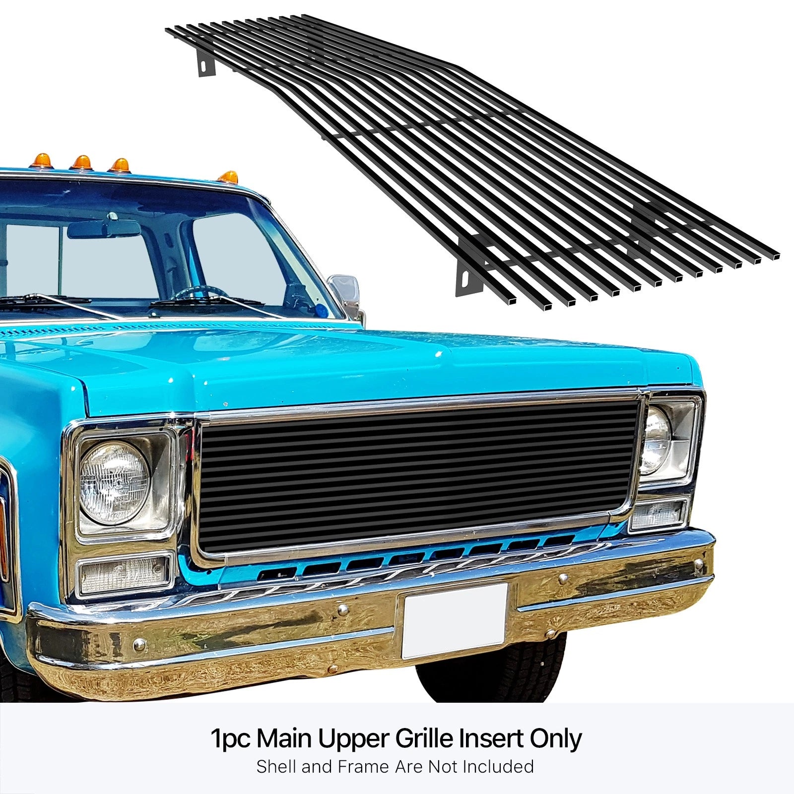 Black Billet Grille Insert for Chevy GMC Blazer C/K Pickup Suburban (1973-1980)